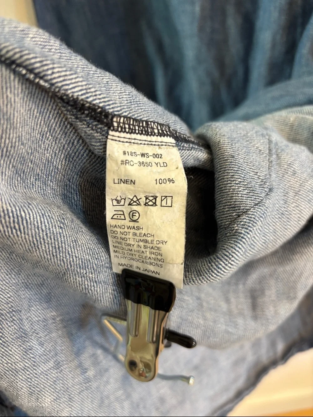 Orcival France 100% Linen Casual Chambray Shift Dress - Picture 3 of 5